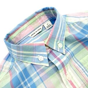 EUC Janie and Jack Easter Plaid Long Sleeve Button Down Shirt in Green & Blue 2T